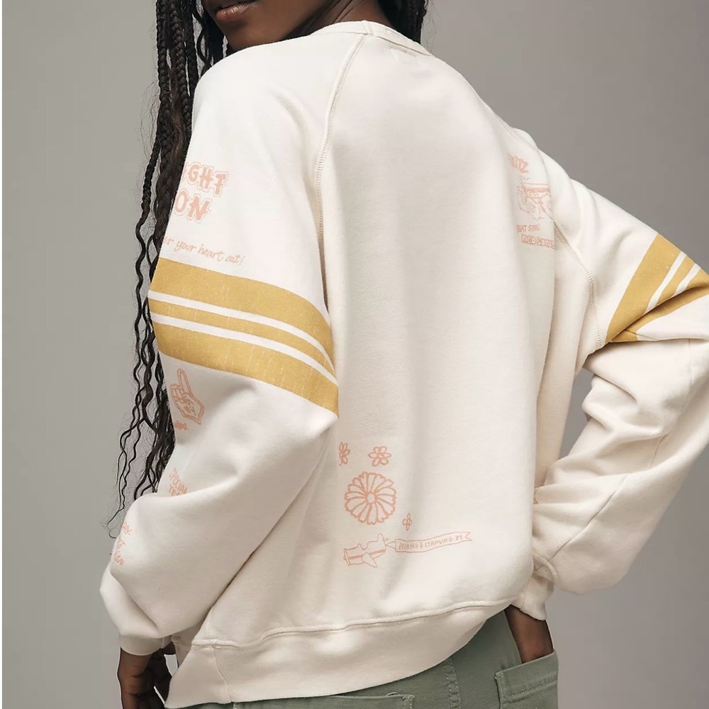 MOTHER Underdog The Biggie Concert Raglan Sweatshirt- M - Picture 2 of 9